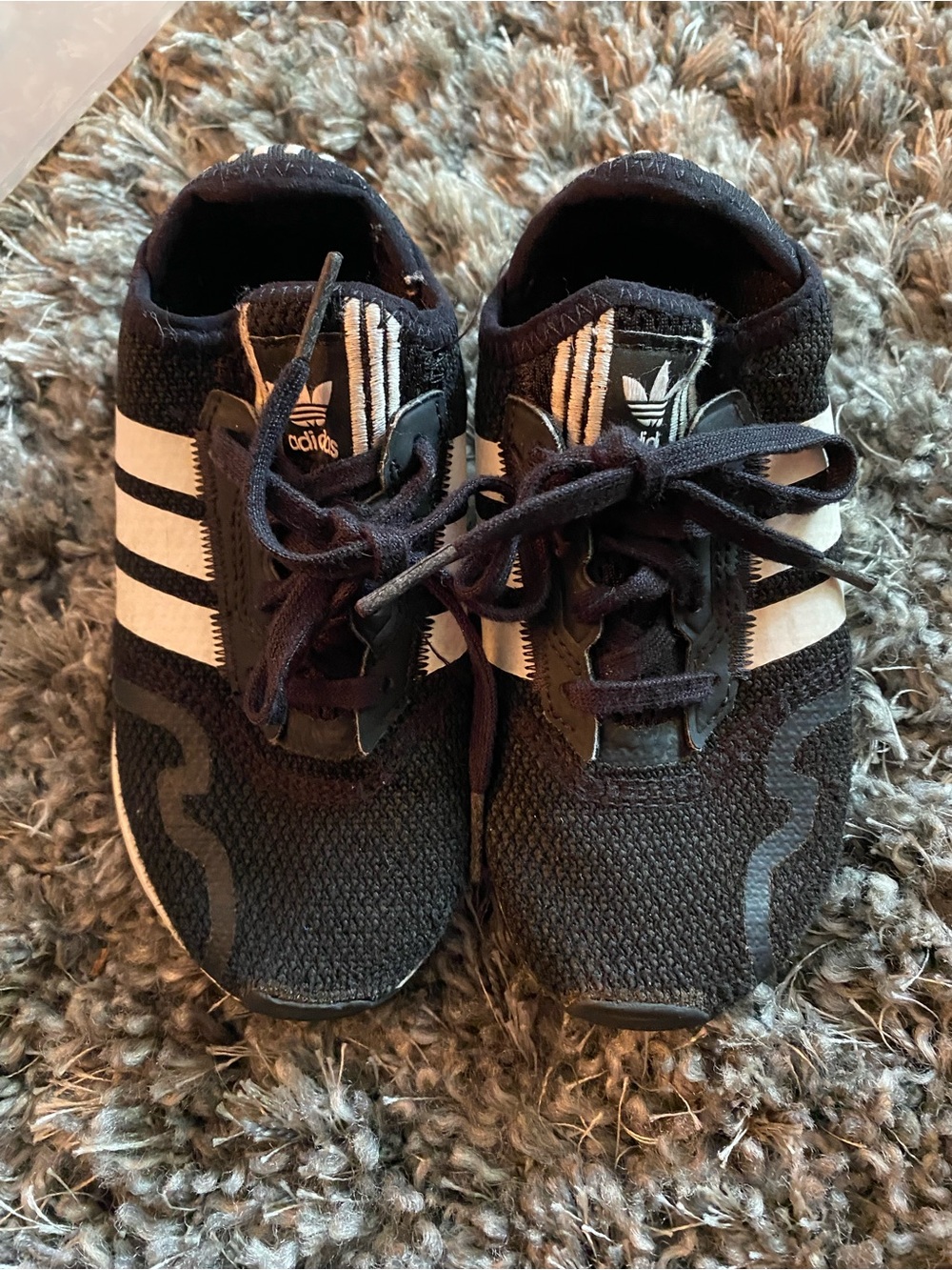 adidas Kids Black & White Lace-Up Sneakers